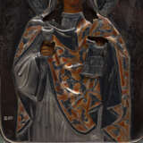 A RARE AND FINE ICON SHOWING ST. BARBARA WITH AN ENAMELLED SILVER OKLAD - photo 9