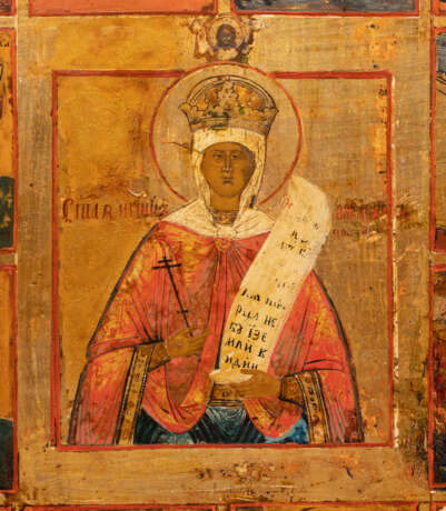 A LARGE VITA ICON OF ST. PARASKEVA WITH TWELVE SCENES FROM HER LIFE - фото 2