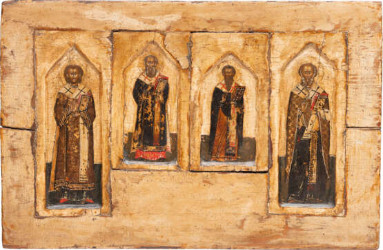FOUR FRAGMENTS OF ICONS SHOWING THE FIRST BISHOPS OF THE CHURCH - photo 1