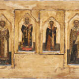 FOUR FRAGMENTS OF ICONS SHOWING THE FIRST BISHOPS OF THE CHURCH - фото 1