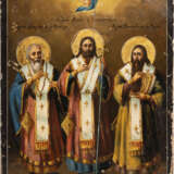 A LARGE ICON SHOWING THREE HIERARCHS OF ORTHODOXY - фото 1