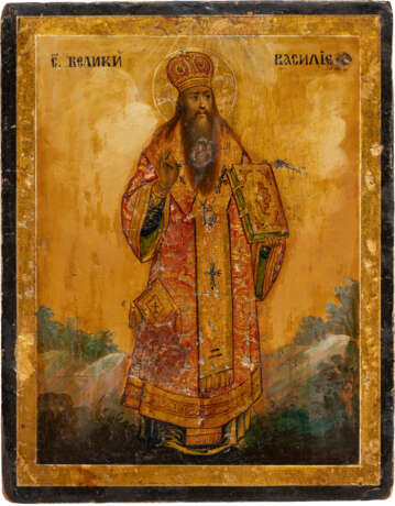 A SMALL DATED ICON SHOWING ST. BASIL THE GREAT - photo 1