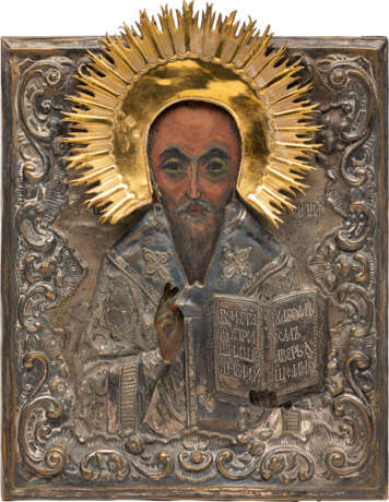 AN ICON SHOWING ST. ANTIPAS WITH OKLAD - Foto 1