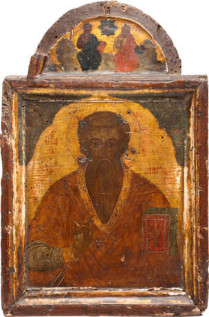 A FINE ICON SHOWING ST. CHARALAMPOS AND THE NEW TESTAMENT TRINITY - photo 1