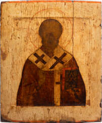 A LARGE ICON SHOWING ST. NICHOLAS OF MYRA
