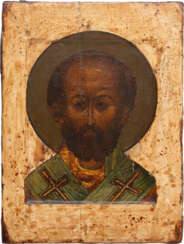 A SMALL ICON SHOWING THE ST. NICHOLAS THE MIRACLE WORKER