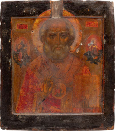 AN ICON SHOWING ST. NICHOLAS OF MYRA WITH OKLAD FROM THE PROPERTY OF THE STATE HISTORICAL MUSEUM - Foto 2