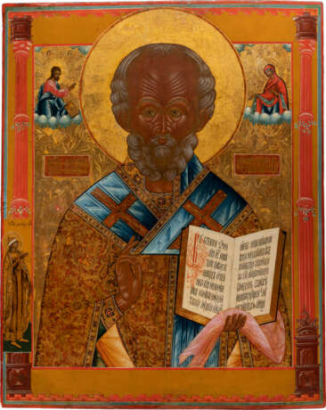 A VERY LARGE ICON SHOWING ST. NICHOLAS OF MYRA AND ST. DAVID - фото 1