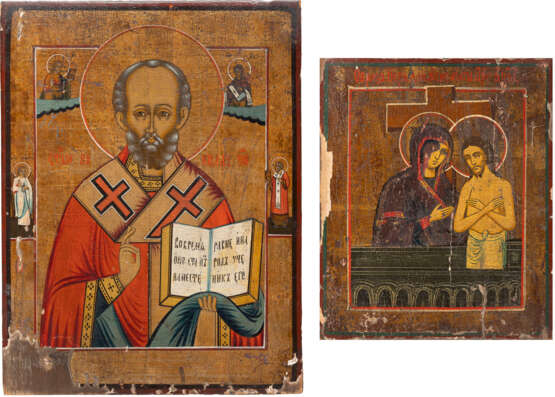 TWO ICONS SHOWING ST. NICHOLAS OF MYRA AND 'DO NOT WEEP FOR ME, MOTHER' - photo 1