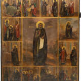 A LARGE VITA ICON OF ST. SERGEY OF RADONEZH WITH TWELVE SCENES FROM HIS LIFE - Foto 1