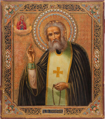 A LARGE ICON SHOWING ST. SERAPHIM OF SAROV - фото 1