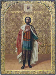 A VERY LARGE ICON SHOWING ST. ALEXANDER NEVSKY