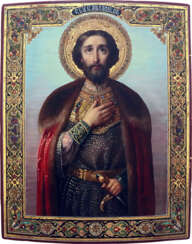 A LARGE ICON SHOWING ST. ALEXANDER NEVKSY