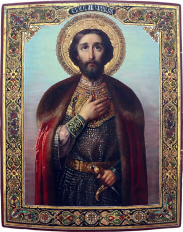 A LARGE ICON SHOWING ST. ALEXANDER NEVKSY - фото 1