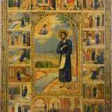 A MONUMENTAL VITA ICON OF ST. SIMEON OF VERKHOTURYE WITH SCENES FROM HIS LIFE - photo 1