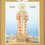 AN ICON SHOWING ST. PETER, METROPOLITAN OF MOSCOW - photo 1