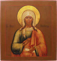 A LARGE ICON SHOWING ST. ANNA THE PROPHETESS