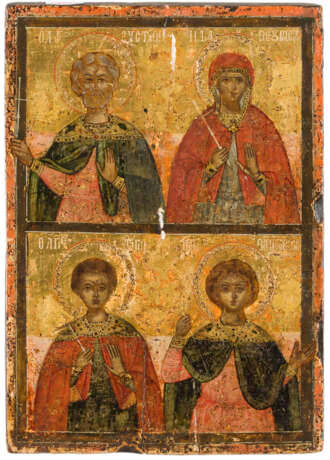 AN ICON SHOWING FOUR SELECTED SAINTS - фото 1