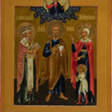A LARGE ICON SHOWING FOUR SELECTED FAMILY SAINTS - фото 1