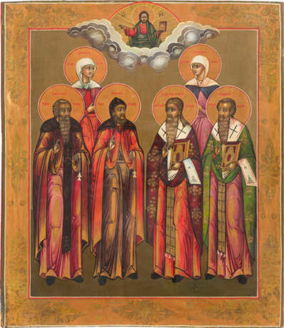 AN ICON SHOWING SIX SELECTED SAINTS - фото 1