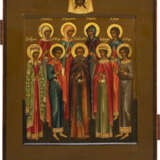 AN ICON SHOWING ST. NATALIYA, ELISABETH, EVGENYA, LYDIA, OLGA, PETR, JOHN, ALEXANDRA AND VERA - photo 1