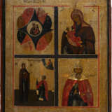 A QUADRI-PARTITE ICON SHOWING IMAGES OF THE MOTHER OF GOD AND ST. VLADIMIR - photo 1