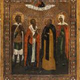AN ICON SHOWING ST. ALEXANDER NEVSKY AND THREE SELECTED SAINTS - фото 1