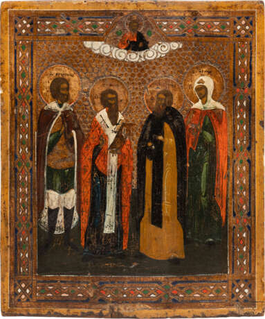 AN ICON SHOWING ST. ALEXANDER NEVSKY AND THREE SELECTED SAINTS - photo 1