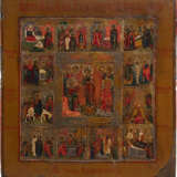 TWO ICONS: A FEAST DAY ICON AND AN ICON SHOWING FOUR SELECTED SAINTS - фото 2