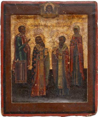 TWO ICONS: A FEAST DAY ICON AND AN ICON SHOWING FOUR SELECTED SAINTS - photo 3