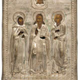 THREE MINIATURE ICONS SHOWING THE MOTHER OF GOD OF KAZAN AND SELECTED SAINTS AND A TRIPTYCH WITH A DEISIS - фото 5