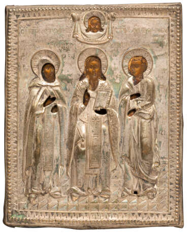 THREE MINIATURE ICONS SHOWING THE MOTHER OF GOD OF KAZAN AND SELECTED SAINTS AND A TRIPTYCH WITH A DEISIS - Foto 5