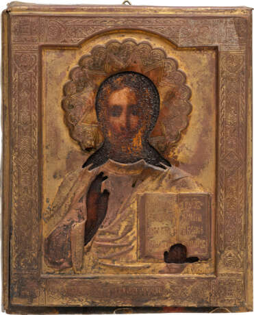 THREE ICONS SHOWING CHRIST PANTOKRATOR, THE MOTHER OF GOD OF THE SIGN AND ST. NICHOLAS OF MYRA - Foto 3