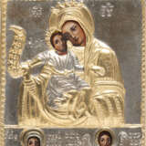 FOUR ICONS SHOWING IMAGES OF THE MOTHER OF GOD AND ST. NICHOLAS OF MYRA WITH OKLAD - photo 3