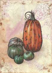 Pumpkins. Drawing, handmade, 2021