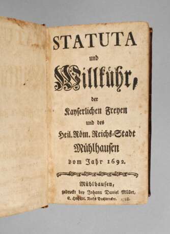 Statuten der Stadt Mühlhausen 1788 - Foto 1