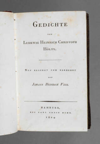 Gedichtband Hölty 1804 - photo 1