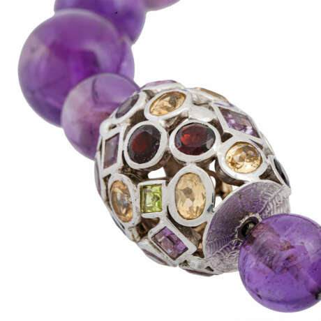 Amethyst Kugelkette mit steinbesetzter Schließe - photo 4