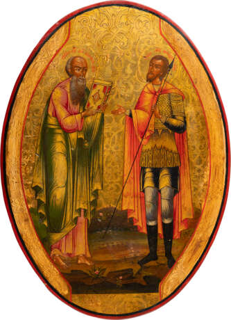 A LARGE ICON SHOWING ST. JOHN THE EVANGELIST AND ST. THEODORE TIRON - photo 1