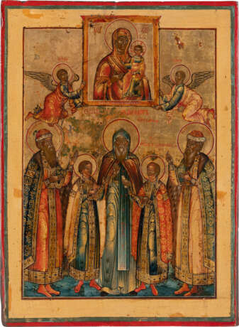 AN ICON SHOWING THE ADORATION OF THE ICON OF THE MOTHER OF GOD OF SMOLENSK BY THE PRINCES OF SMOLENSK - Foto 1