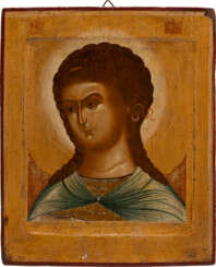 A VERY FINE ICON SHOWING THE ARCHANGEL GABRIEL FROM A DEISIS