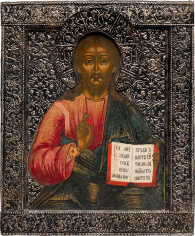 A LARGE ICON SHOWING CHRIST PANTOKRATOR WITH RIZA - Foto 1