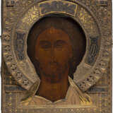 AN IMPORTANT ICON SHOWING THE SAVIOUR WITH THE FEARSOME EYE WITH A SILVER-GILT AND NIELLO RIZA - фото 3