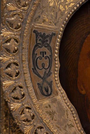 AN IMPORTANT ICON SHOWING THE SAVIOUR WITH THE FEARSOME EYE WITH A SILVER-GILT AND NIELLO RIZA - photo 8