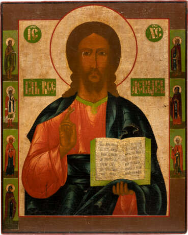 A VERY LARGE ICON SHOWING CHRIST PANTOKRATOR FROM A CHURCH ICONOSTASIS - photo 1