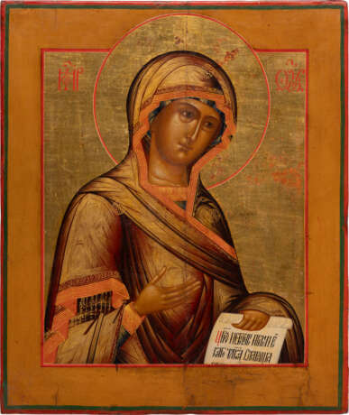 A LARGE ICON SHOWING THE MOTHER OF GOD FROM A DEISIS - фото 1