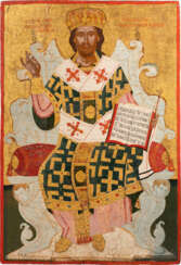 AN IMPORTANT AND MONUMENTAL ICON SHOWING CHRIST THE HIGH PRIEST FROM A CHURCH ICONOSTASIS