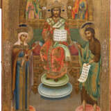 A MONUMENTAL ICON SHOWING THE EXTENDED DEISIS WITH CHRIST AS 'KING OF THE KINGS' - Foto 1