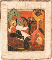 AN ICON SHOWING THE NATIVITY OF THE MOTHER OF GOD