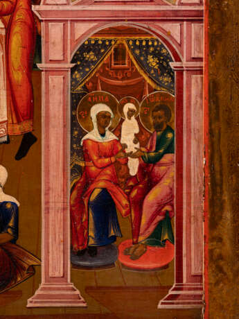 A VERY LARGE ICON SHOWING THE NATIVITY OF THE MOTHER OF GOD - Foto 3
